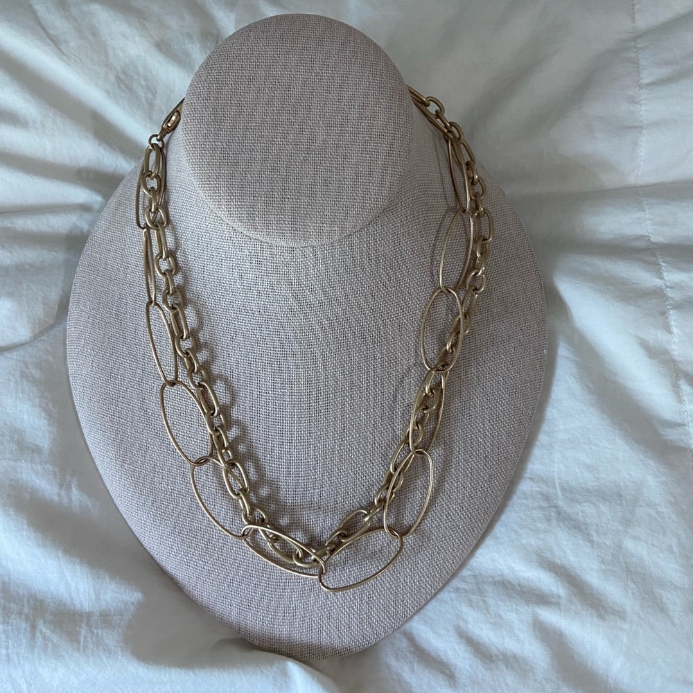 Gold double strand necklace